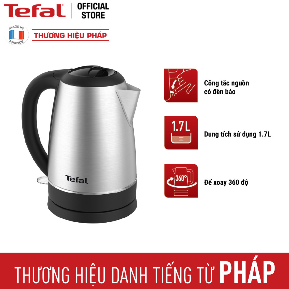 Bình đun siêu tốc 1.7L Tefal KI800D68 - 1800 W - Hàng chính hãng