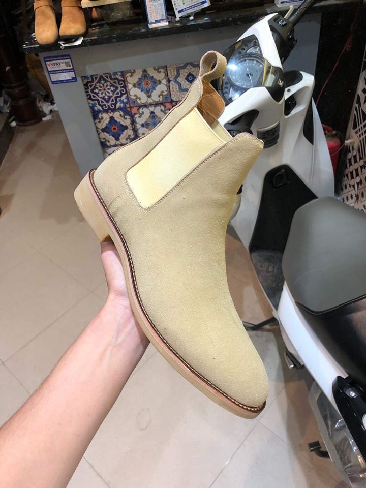 Giày Da Nam Chelsea Boots Giày Da  Bò Lộn Đế Cao Su Cao Cấp Êm Cực Bền  BẢO HÀNH 12 THÁNG Tặng Kèm Phụ Kiện Khi Mua Sản Phẩm