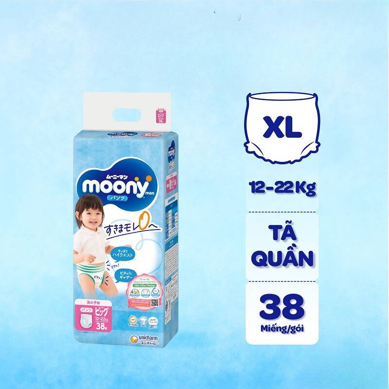 Bỉm quần Moony XL38