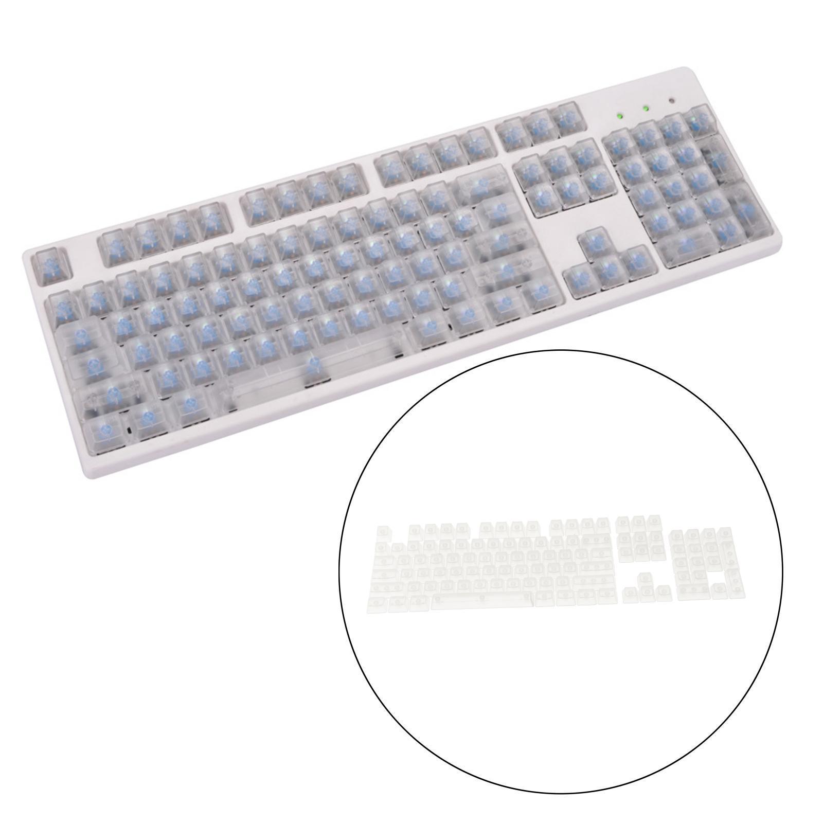 208 Pieces DIY Fully Transparent Keycaps Cherry Profile Keyset for Cherry MX/Clone Switches