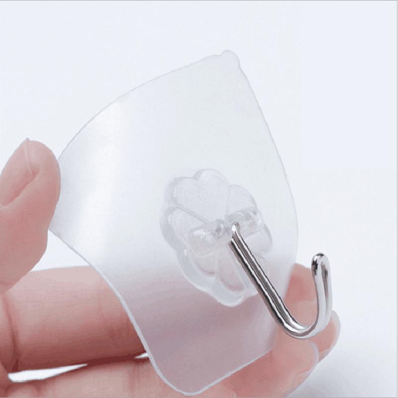 Sét 2 Móc Dán Tường Siêu Dính Trong Suốt Chịu Lực Tốt Treo Tường Chắc Chắn