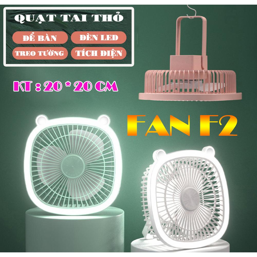 QUẠT TÍCH ĐIỆN CÓ LED - FAN F2 - PIN SẠC