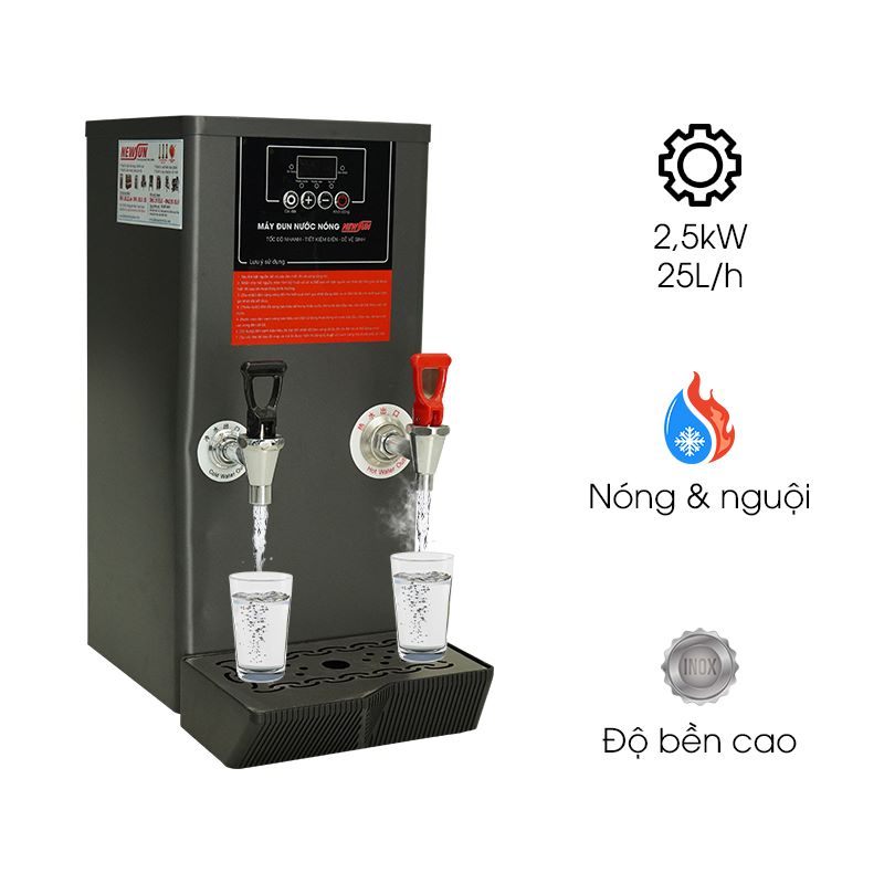 Máy đun nước nóng 25 lít/giờ SW-2 kèm lọc nước (bạc silver/đen titan) NEWSUN - Hàng chính hãng