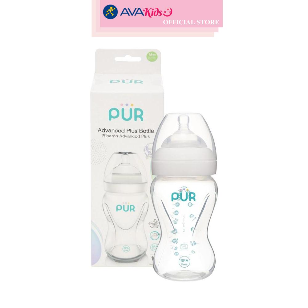 Bình sữa nhựa PP, PE Pur Milk Safe 9812 cổ rộng 250 ml (3 - 6 tháng)