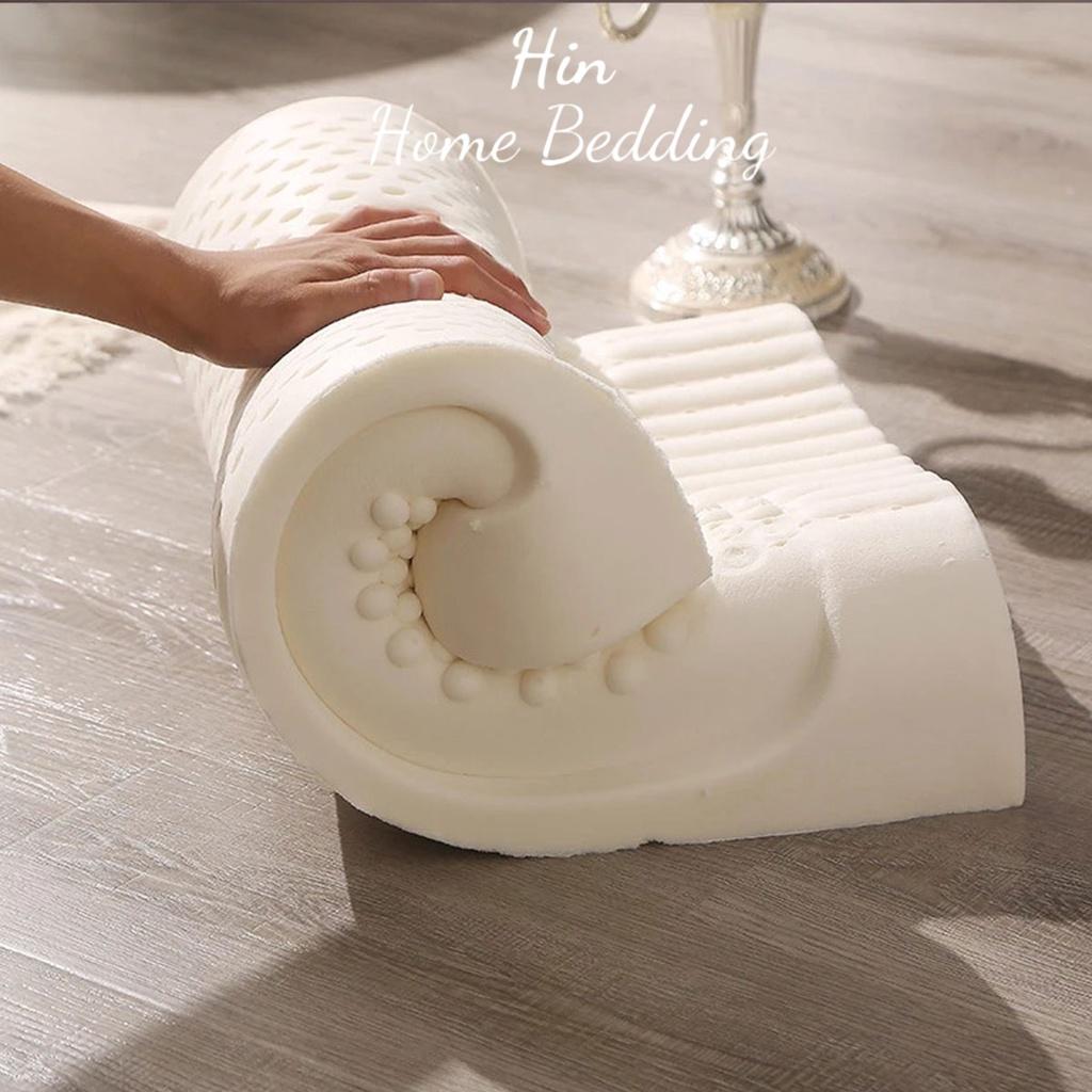 Gối Cao Su Thiên Nhiên Lượn Sóng Kết Hợp Hạt Massage Cao Cấp Hin Home Bedding Gối Nằm Ngủ Cao Cấp