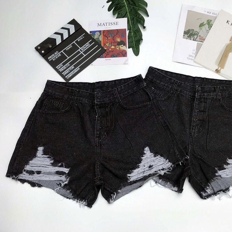 Quần Sort Xám Đen Lưng Cao 3Cúc Bigsize siu xinh
