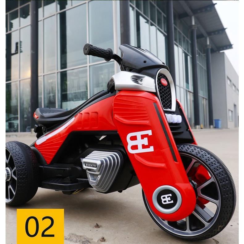 Xe máy mô tô điện DUCATI QQ8801 3 bánh 2 động cơ cho bé tự lái (Đỏ-Đen-Cam-Trắng-Xanh)