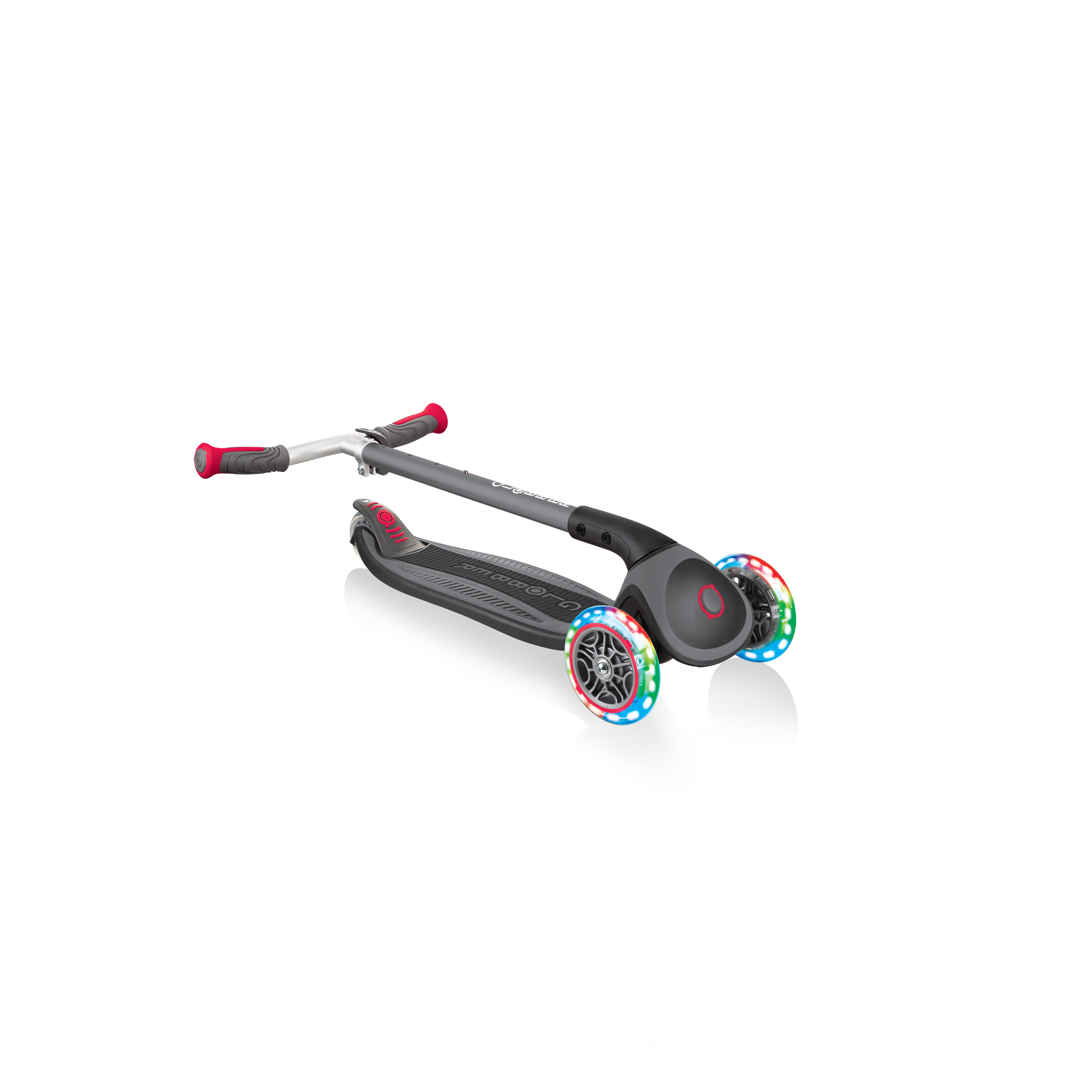 Xe Trượt Scooter 3 Bánh GLOBBER MASTER LIGHTS Cho Trẻ Em Từ 4 Đến 14 Tuổi - Đen/Đỏ