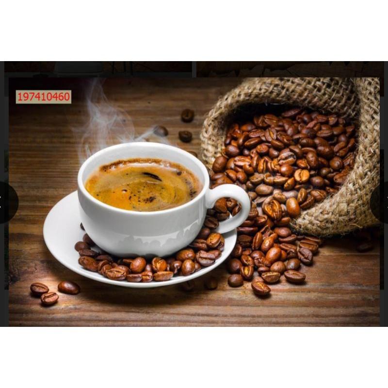 Tranh dán tường vải lụa 3D dán quán cafe