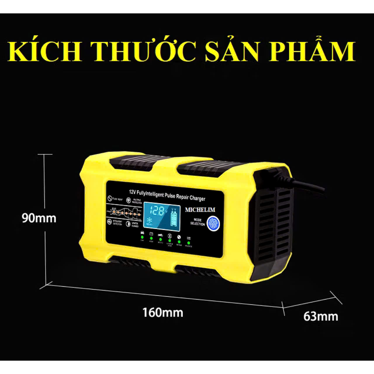 Sạc Ắc Quy Michel 12V-100Ah Cao Cấp Công Nghệ Đức: Sạc 7 Giai Đoạn, Khử Sunfat Tự Động