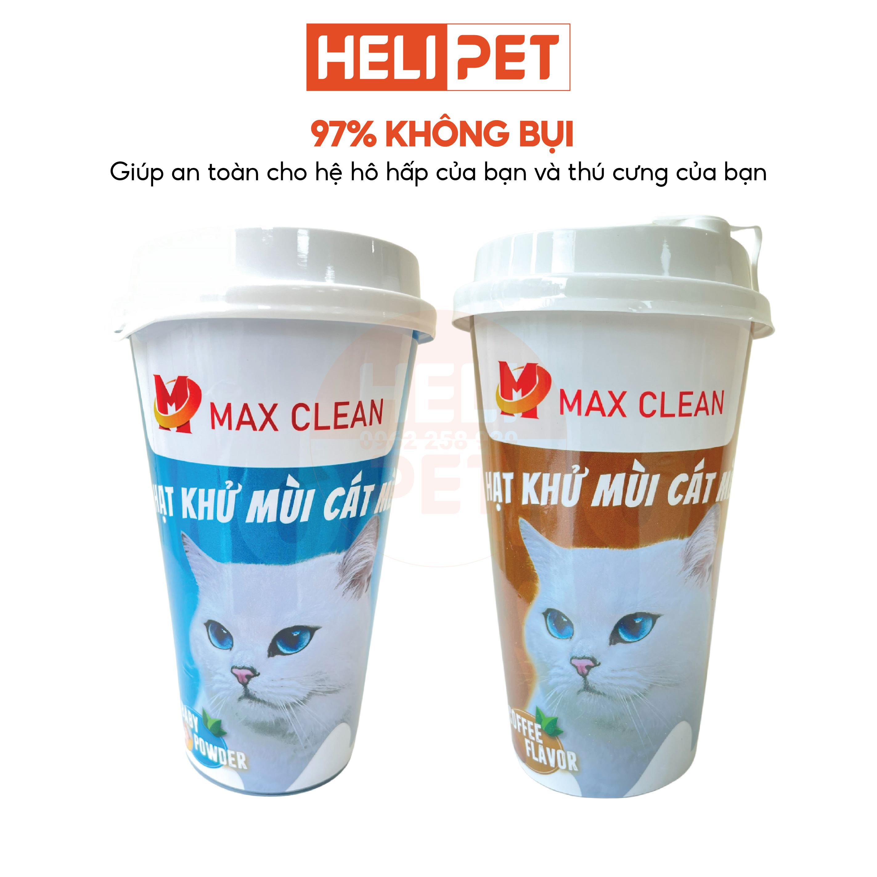 Hạt Khử Mùi Cát Mèo, Cát Vệ Sinh Cho Mèo Max Clean - HeLiPet