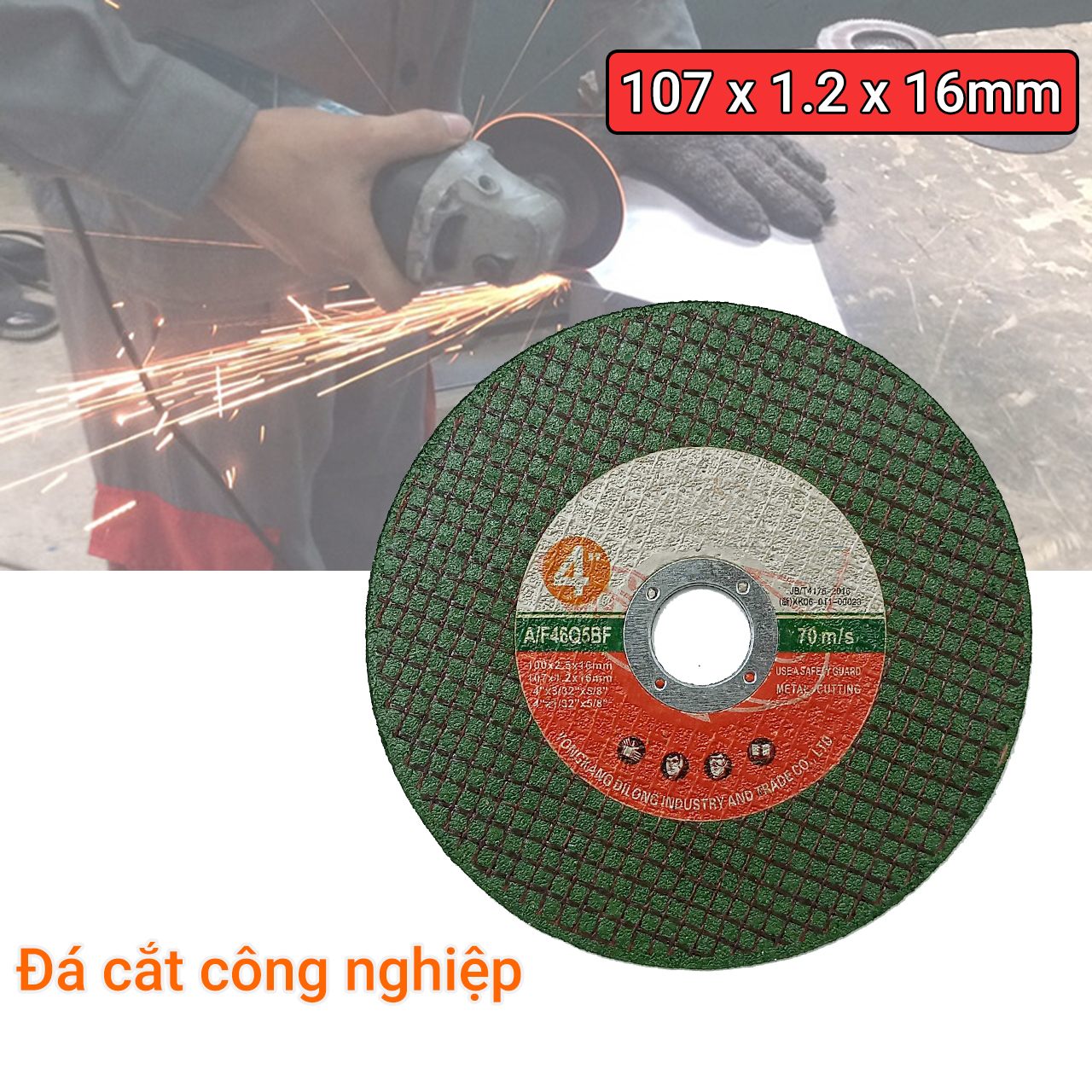 Đá cắt công nghiệp 107 x 1.2 x 16mm