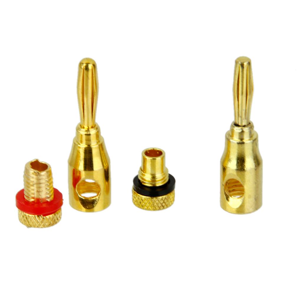 10x Gold plated Musical Speaker Cable Wire Screw Banana Plug Connector 4MM