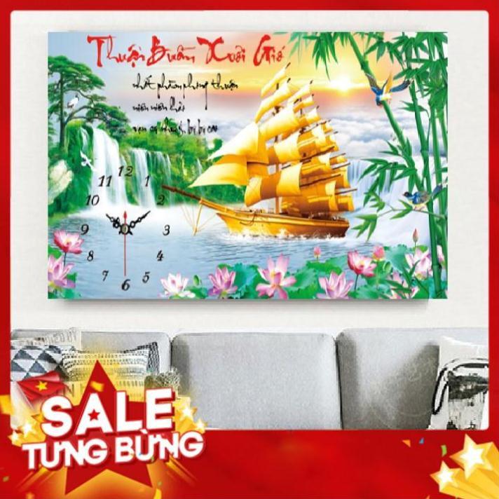 Tranh thêu chữ thập Đồng hồ Thuận buồm xuôi gió Lavender LV3064