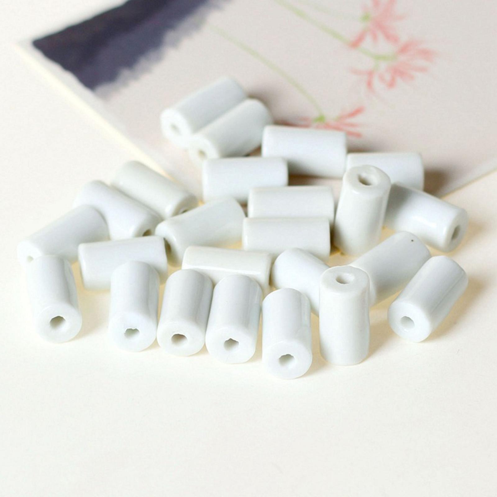 10Pcs Ceramic Tube Spacer Beads For Jewerly Making Earring Bracelet