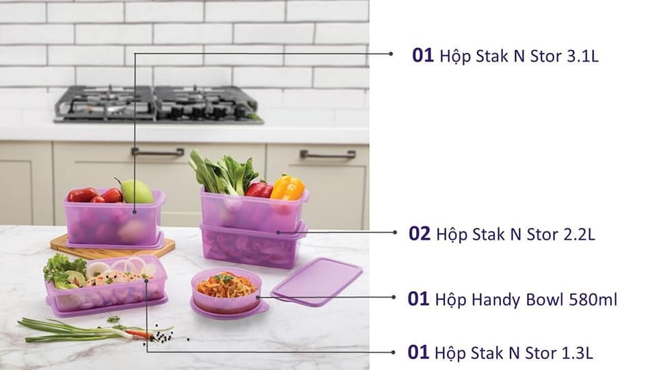 Hộp Trữ Mát Freshia 5 Tupperware, Hộp Trữ Rau Củ Trái Cây Tươi Lâu
