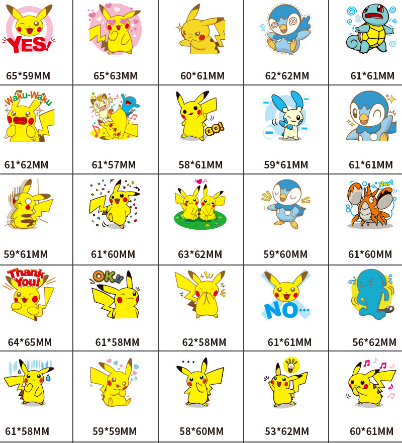 Bộ 80 miếng Sticker hình dán Pokemon