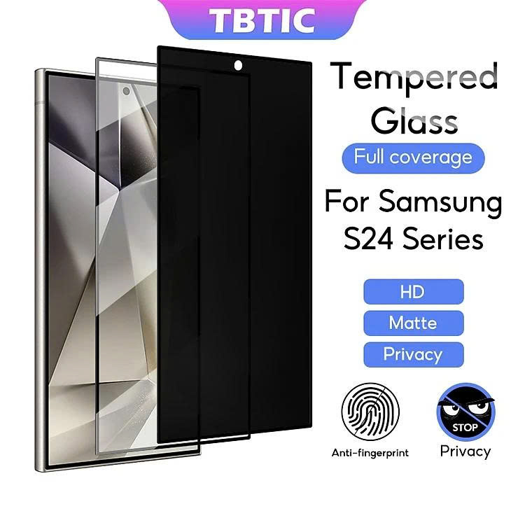 Kính Cường Lực chống nhìn trộm Cho Samsung Galaxy S24 Ultra / S25 Ultra / S26Ultra 5G loại sử dụng vân tay được, có lớp kháng khuẩn - Hàng Chính Hãng