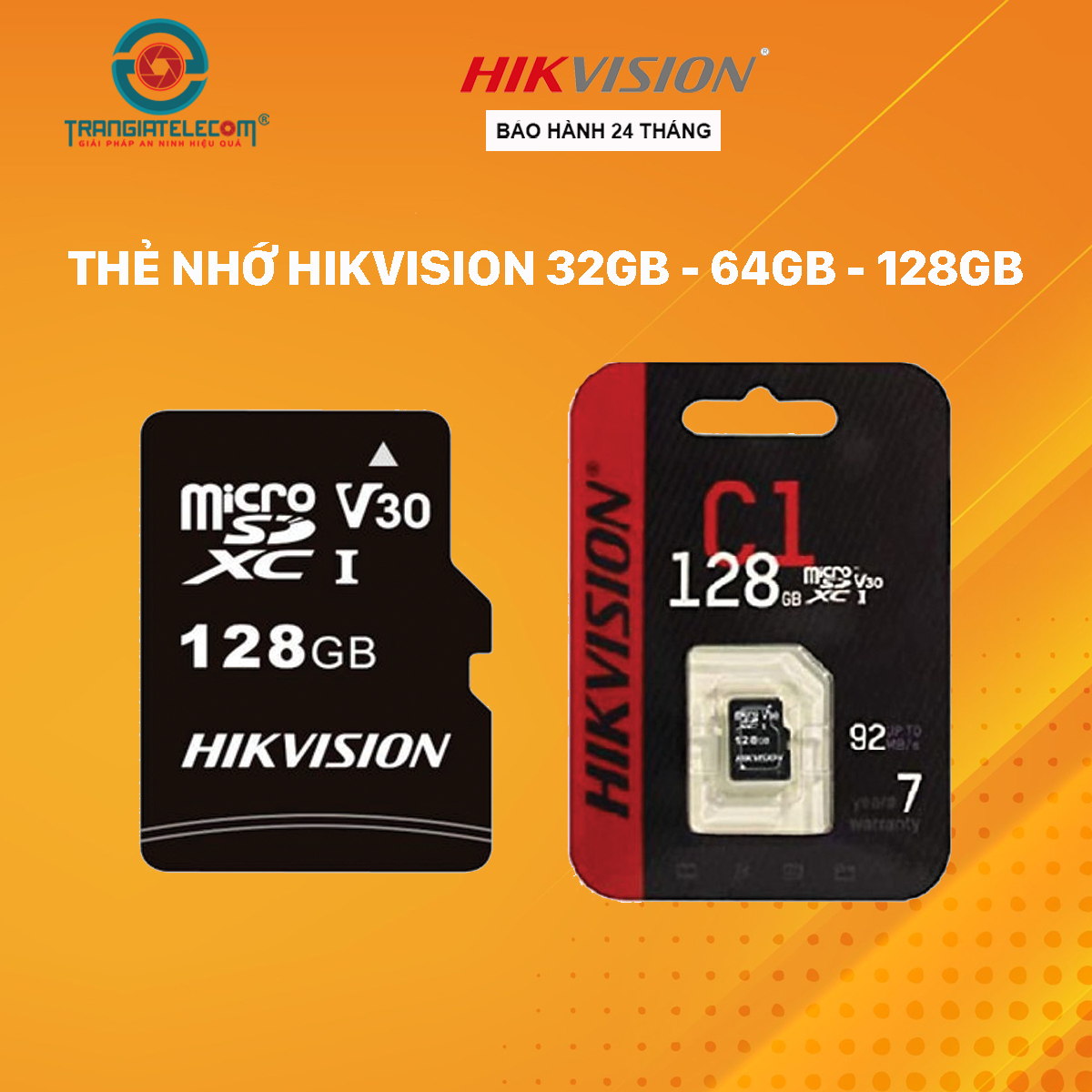 Hình ảnh Thẻ nhớ Micro SD Hikvision 32GB 64GB 128GB Class 10 tốc độ 92MB/s - Hàng chính hãng