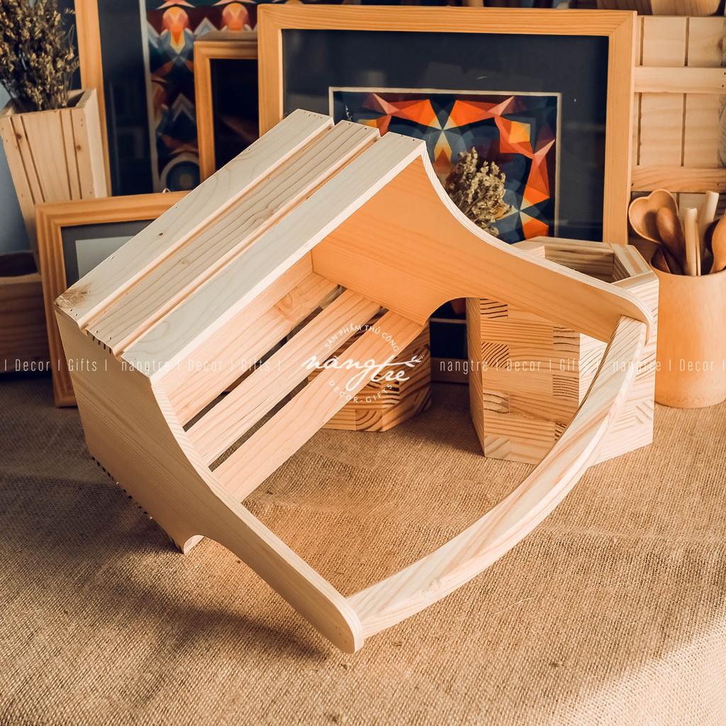 Giỏ gỗ - giỏ quà bằng gỗ,đựng trái cây - Wooden gift basket