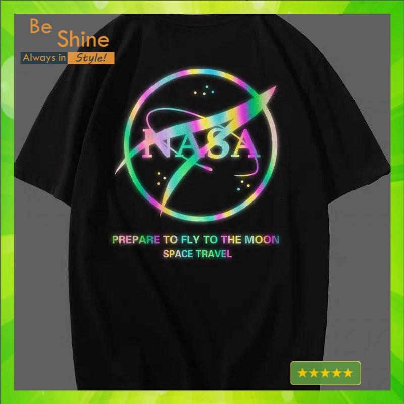 Áo Thun Unisex Form Rộng NASA Phản Quang 7 Màu , Áo Phông Cotton Cổ Tròn Tay Ngắn Thời Trang Phong Cách Hàn Quốc