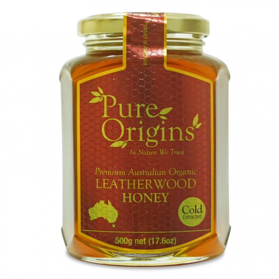 Mật ong hoa Leather Wood chính hãng Úc hiệu Pure Origins loại 500g