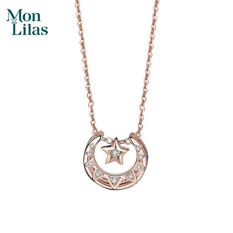 Vòng Cổ Bạc Nữ Mon Lilas Đính Đá Moon Stars D032106-7