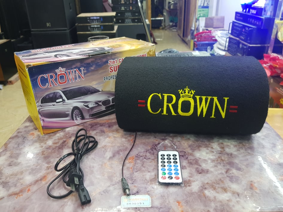 Loa CROWN 5: Dáng ống tròn, Có Bluetooth, Bass 13, Nguồn điện 220v và 12v