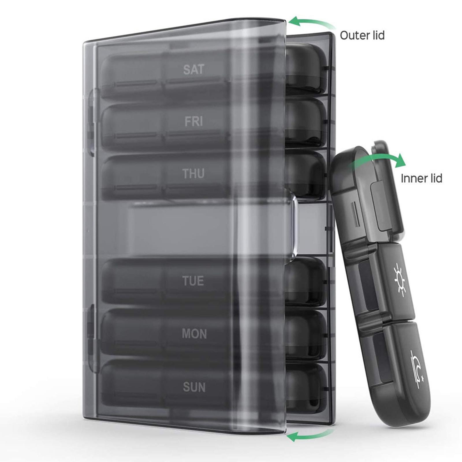 Weekly Organizer 21 Compartments for Home Office Elders Women Men