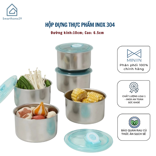 Hình ảnh Hộp Đựng Thực Phẩm Bằng Inox, Hộp Inox 304 Có Nắp Nhựa Siêu Tiên Lợi - Hộp Bảo Quản Thực Phẩm - HÀNG CHÍNH HÃNG MINIIN