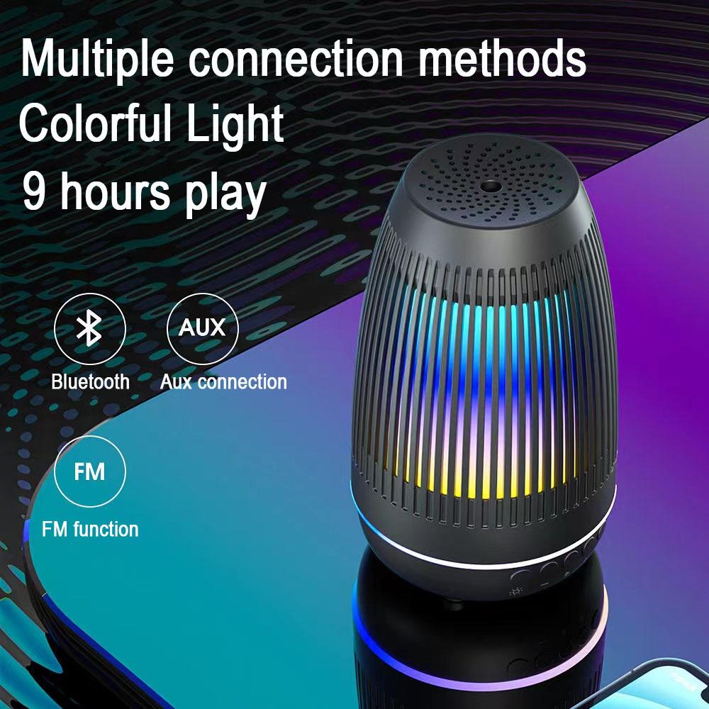 Loa Bluetooth LED Nhiều Màu Sắc Di Động Đài FM TWS Bass Siêu Trầm Nghe Nhạc Boombox USB AUX Caixa De Som Portatil Color: WHITE 2 PCS Woofer Size/Full-Range Size: 2.5"