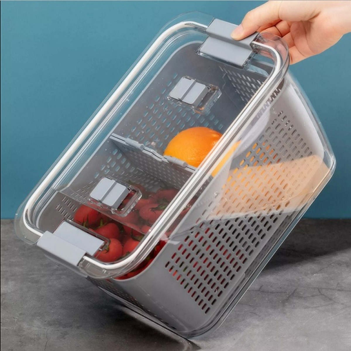 Hộp đựng thực phẩm tủ lạnh đa năng, hộp bảo quản rau củ quả tươi tủ lạnh, rổ đựng thực phẩm