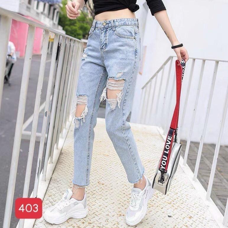 quần baggy jean nữ rách cao cấp-chất liệu denim co dãn,form chuẩn shop (ảnh thật)BEN shop0807 MM4