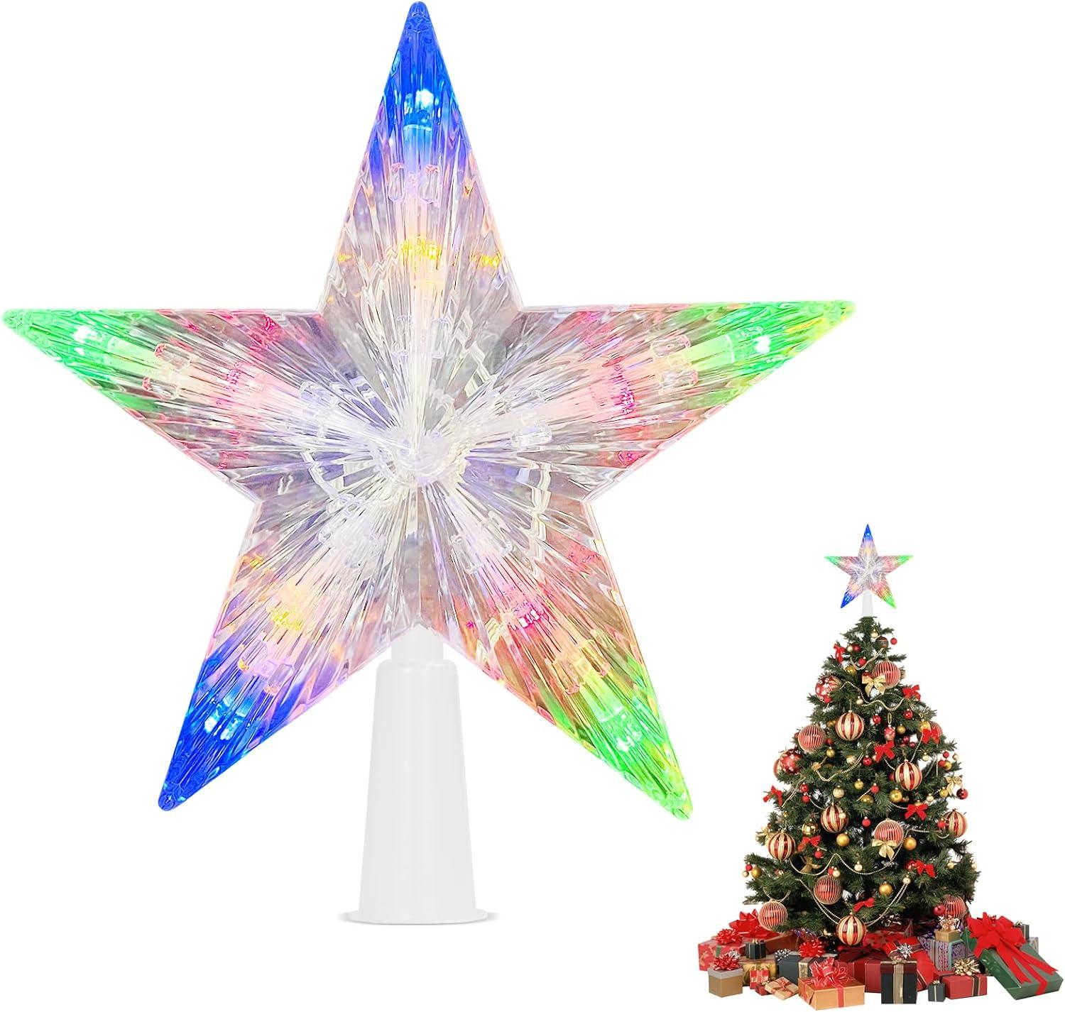 Ngôi sao cây thông Noel, Topper cây thông Noel, Thắp sáng Ngôi sao cây thông Noel, Ngôi sao cây thông Noel, Topper cây thông Noel, dùng để trang trí cây thông Noel