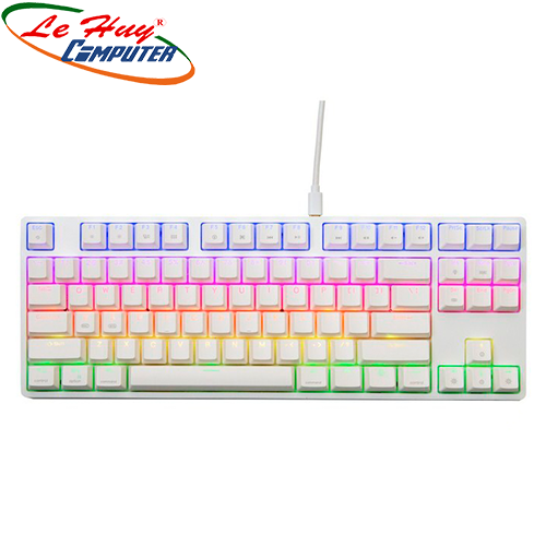 Bàn phím cơ Fuhlen D87s RGB White (Red Switch) - Hàng Chính Hãng