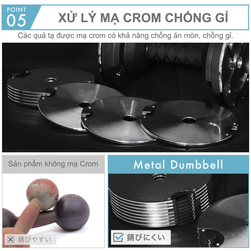 Lysin - 01 quả tạ 32kg/ 02 quả tạ 64kg chất liệu kim loại điều chỉnh trọng lượng bước nhảy 1kg mạ chống gỉ crom thiết kế hiện đại công nghệ tiên tiến nhật bản