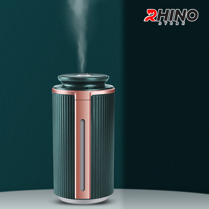 Máy phun sương xông tinh dầu tạo ẩm Rhino H102 dung tích 1000ml, không gây tiếng ồn, tích hợp đèn ngủ RGB nhiều màu, có chế độ tự ngắt - Hàng chính hãng