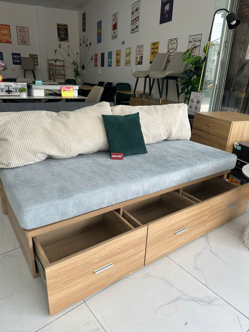 Giường mini đa năng Juno Sofa + hộc tủ 1m8 x 80 cm x cao 75 cm
