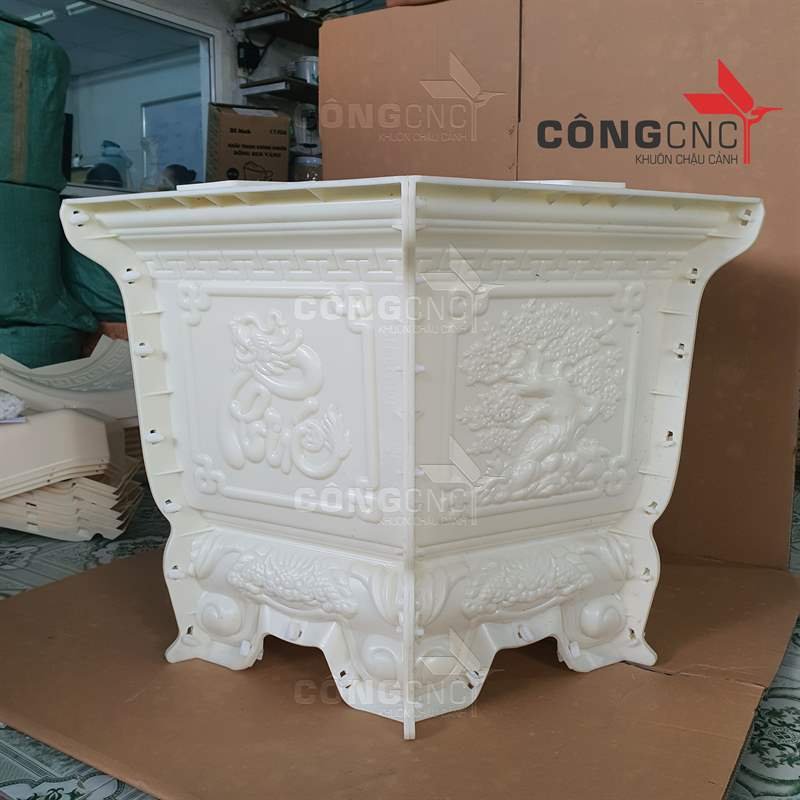 Khuôn đúc chậu cảnh bằng nhựa lục giác 80 chân liền