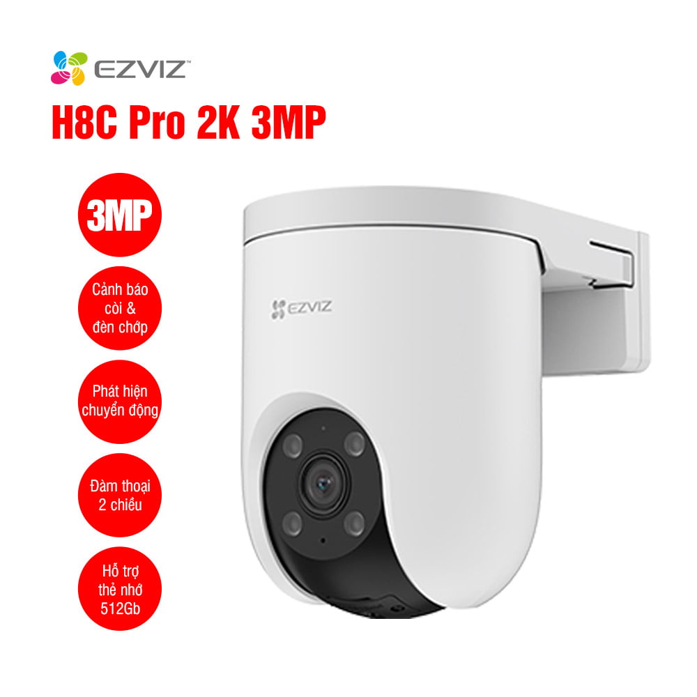 Camera Wi-fi EZVIZ H8C 2MP Ngoài Trời, Quay Quét 360 Độ, Đàm Thoại 2 Chiều, Ghi Hình Màu Ban Đêm- Hàng Chính Hãng