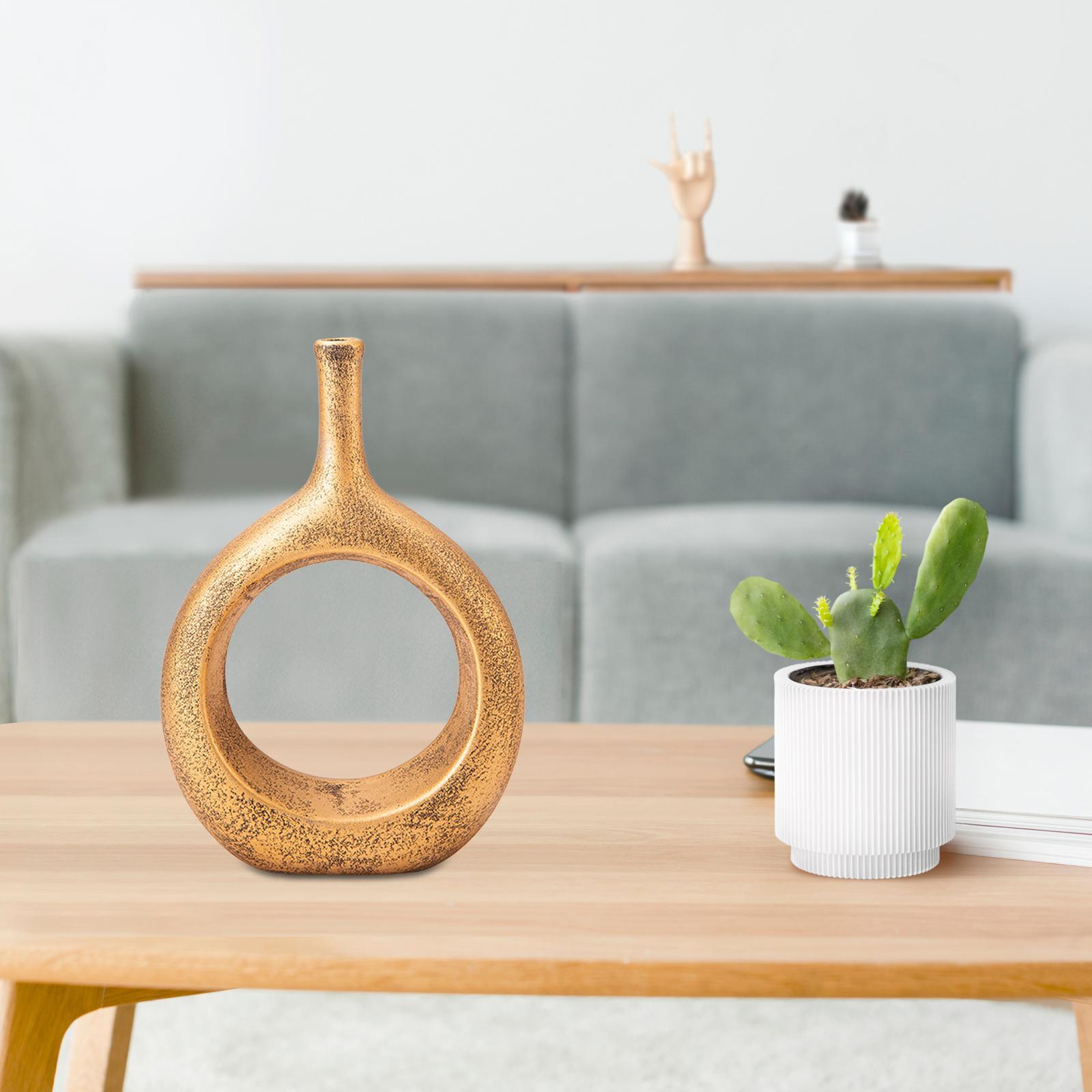 Donut Vase Home Bedroom Tabletop Flower Vase with Hole Office Decorative