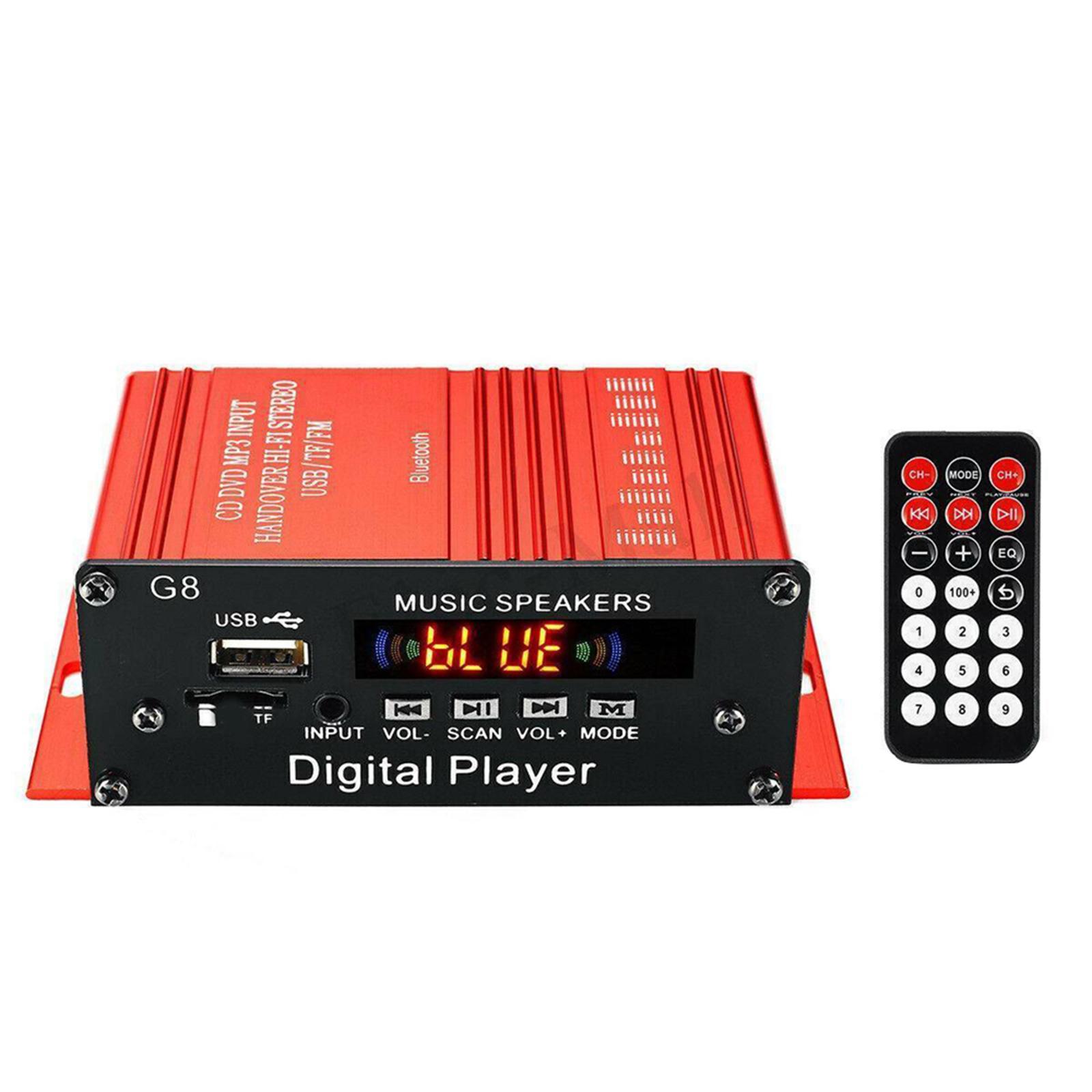 2x G8 200W Bluetooth Audio 2 Channel Amplifier Hi-Fi Integrated Amp 2.0 CH