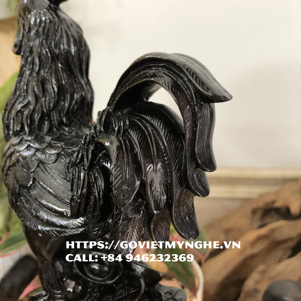 Tượng đá con gà trang trí phong thủy bàn làm việc gà trang trí phong thủy nhà cửa - Nhũ đồng