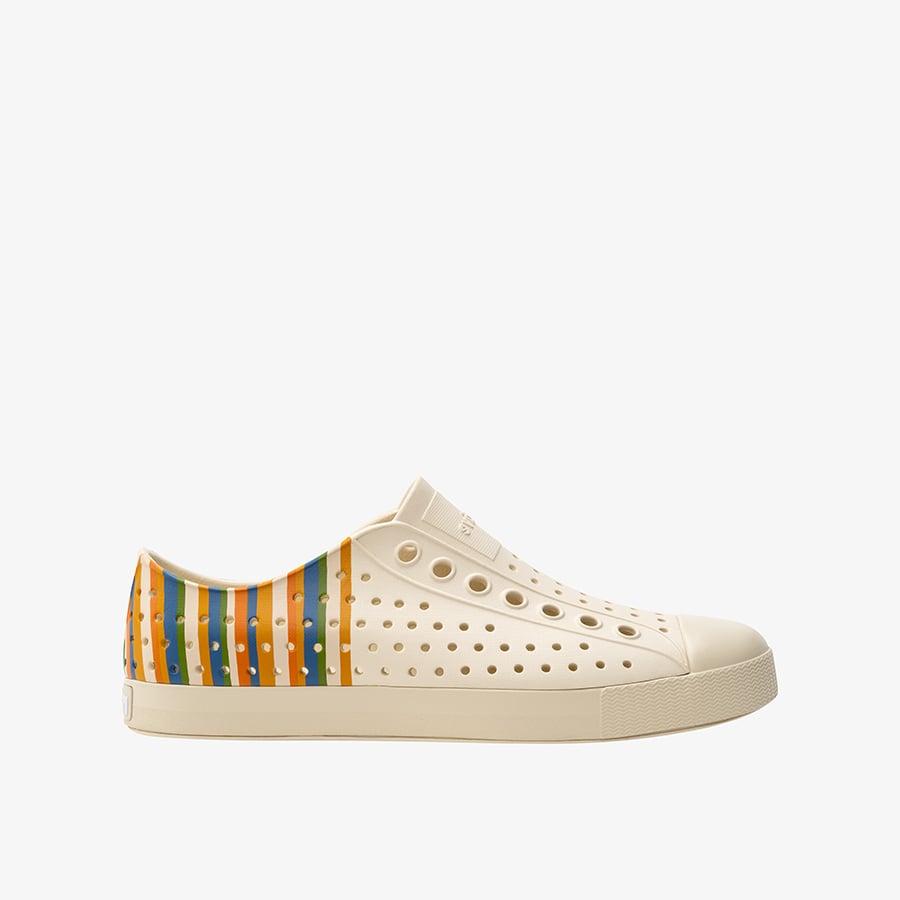 Giày Lười Unisex Native Jefferson Block - Bone White/ Bone White / Desert Beach Stripe Block - 44