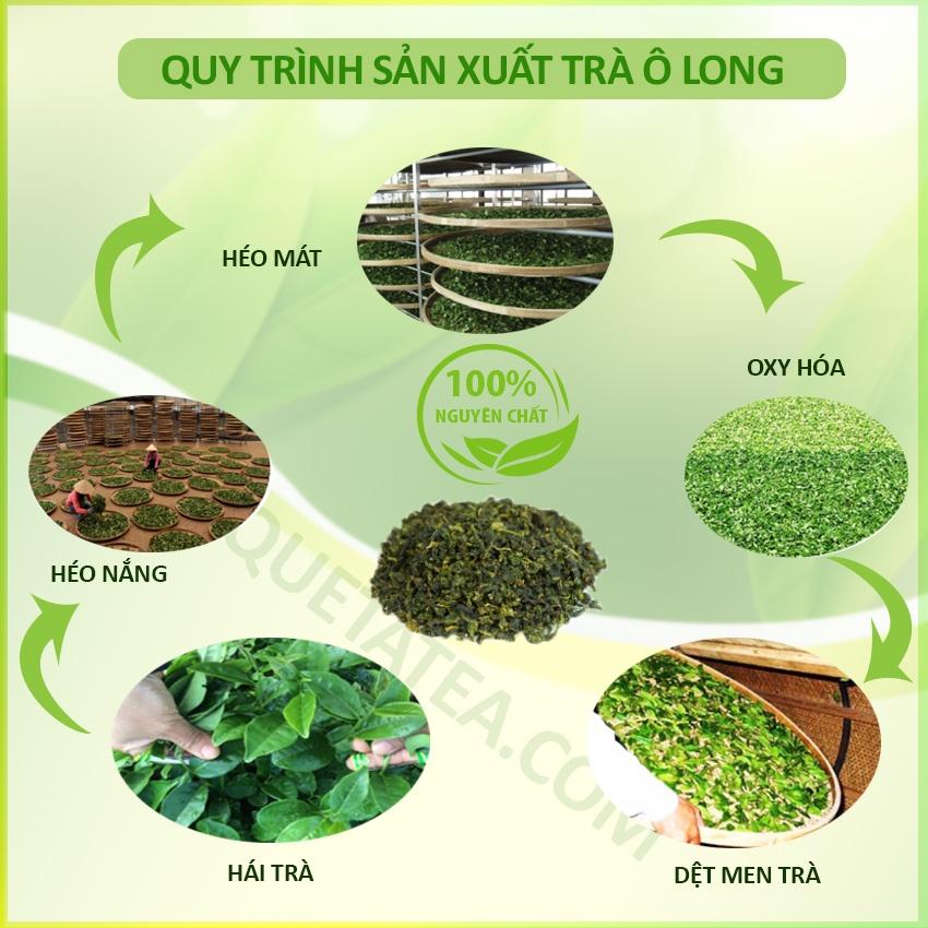Trà ô long cao cấp Quê Ta nguyên chất, vị đậm đà, là nguyên liệu làm trà sữa ngon – Gói 100g