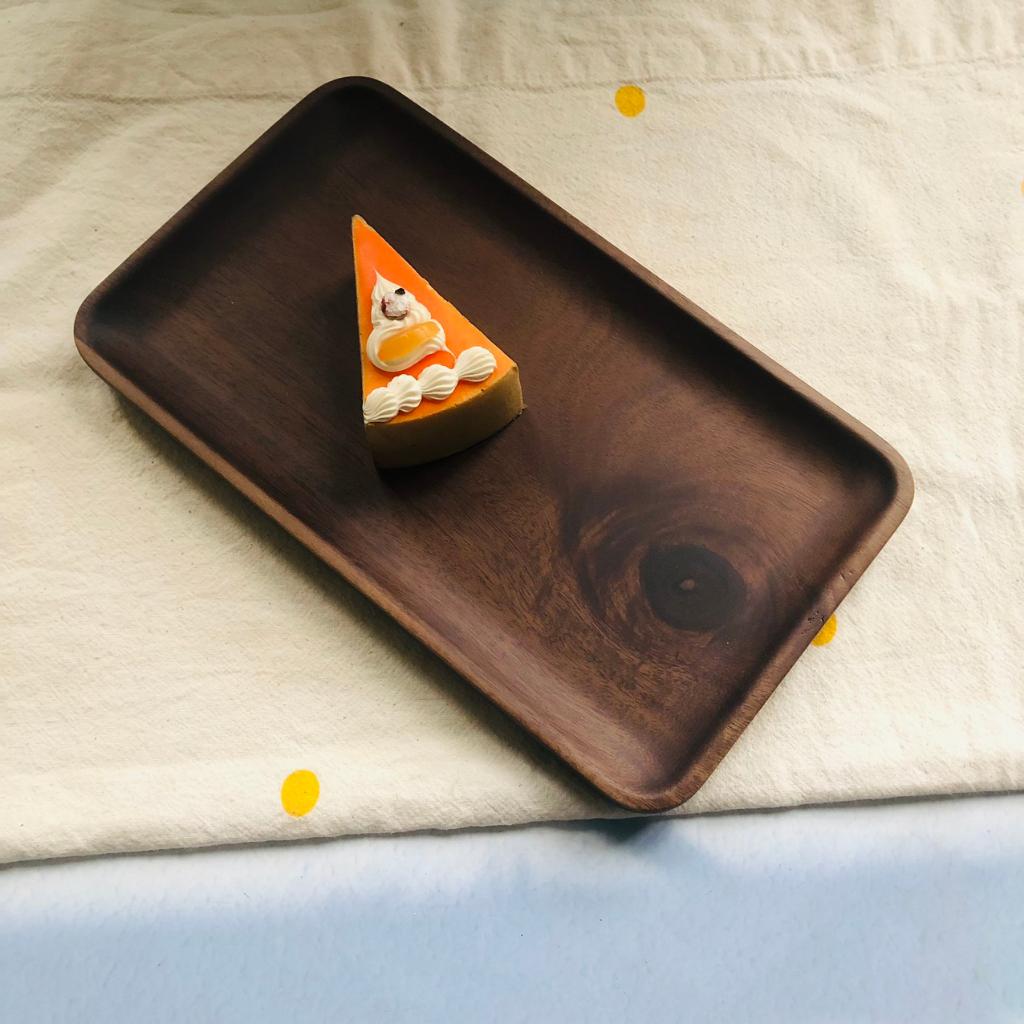 Khay/Đĩa Keo Vuông Nâu Đen 25x15, Khay Gỗ Tự Nhiên, Đựng Thực Phẩm, Chụp Ảnh Decor