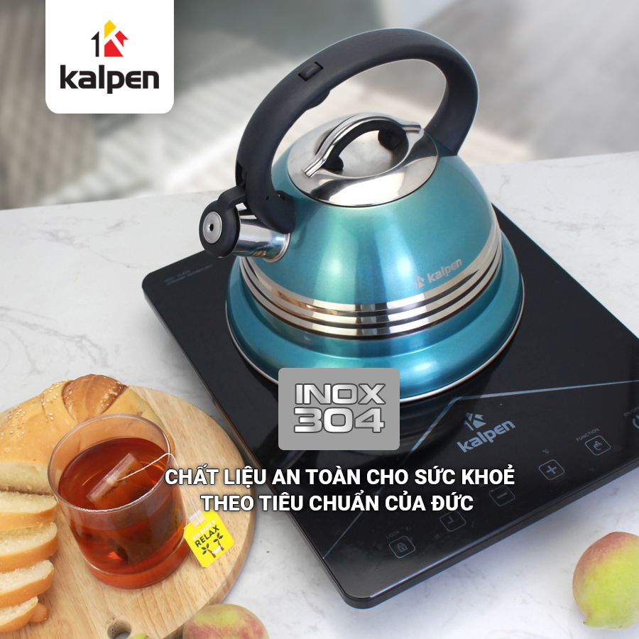 Ấm đun nước inox cao cấp Kalpen KK01-3L, Hàng Chính Hãng