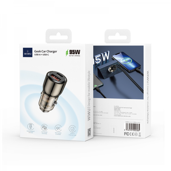 Sạc Dùng Trên Ô Tô WiWU GEEK QC012 Type-C - Hàng Chính Hãng