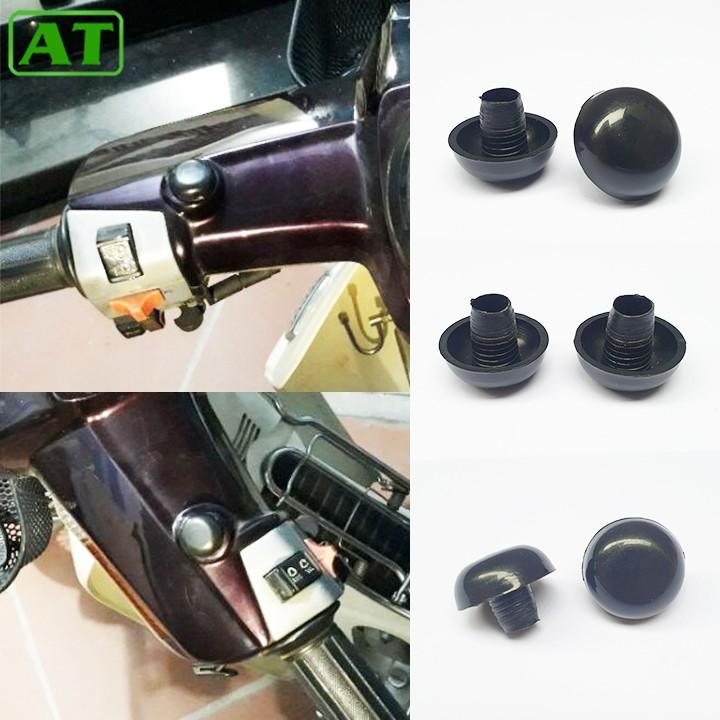 Bộ 2 Núm Bắt Chân Gương Xe Máy Nhựa Đen, Bịt Chân Gương