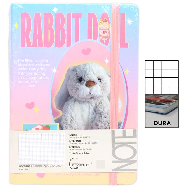 Sổ Ghi Chú A5 - Kẻ Ô Vuông - 192 Trang 80gsm - Cervantes PB829-61 - Rabbit Doll